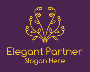 Golden Elegant Plant logo design