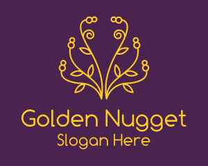 Golden Elegant Plant logo design