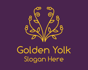 Golden Elegant Plant logo design