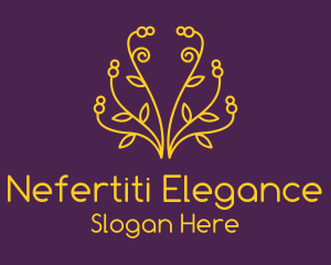 Golden Elegant Plant logo design