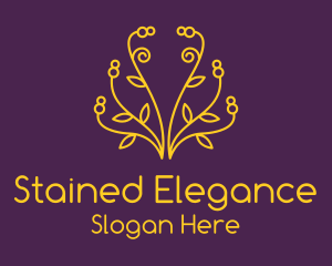 Golden Elegant Plant logo design