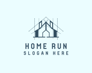 Home Architect Blueprint  logo design