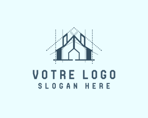 Home Architect Blueprint  logo design