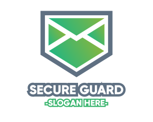 Mail Envelope Shield logo design