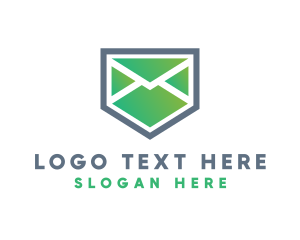 Mail Envelope Shield logo design