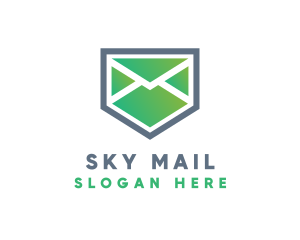 Mail Envelope Shield logo design