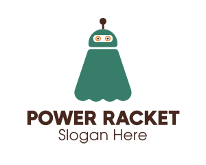 Racket - Ghost Robot Shuttlecock logo design