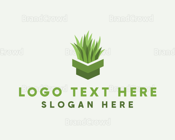 Plant Grass Pot Logo