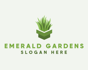 Plant Grass Pot logo design