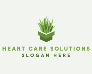 Plant Grass Pot logo design