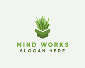 Plant Grass Pot logo design