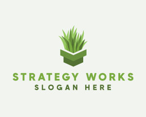 Plant Grass Pot logo design