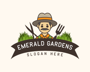 Gardener Grass Banner logo design