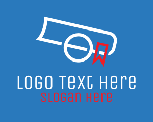 Library - Book Cannon Bookmark logo design