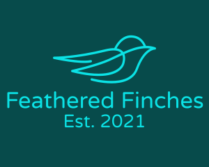 Monoline Finch Bird logo design