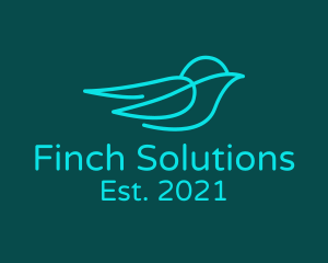 Finch - Monoline Finch Bird logo design