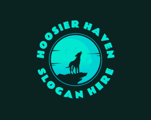 Wolf Howl Moon logo design