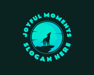 Wolf Howl Moon logo design