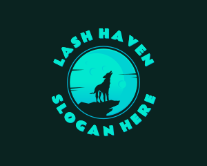 Wolf Howl Moon logo design