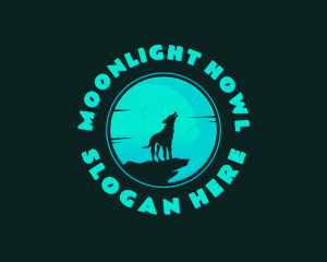 Wolf Howl Moon logo design