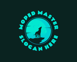 Wolf Howl Moon logo design