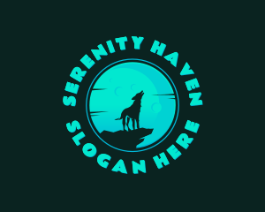 Sanctuary - Wolf Howl Moon logo design