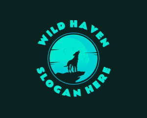 Wolf Howl Moon logo design