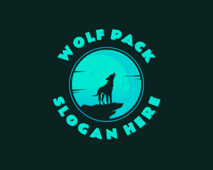 Wolf Howl Moon logo design