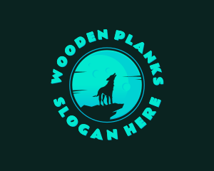 Wolf Howl Moon logo design