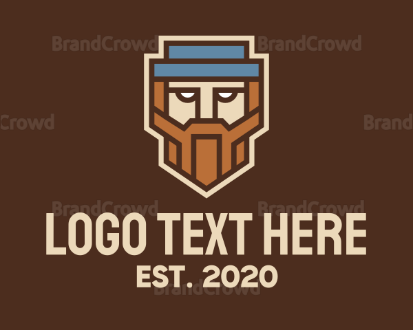 Geometric Beard Man Logo