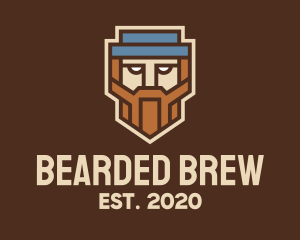 Geometric Beard Man  logo design