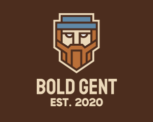 Geometric Beard Man  logo design