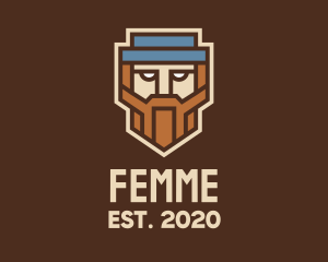 Geometric Beard Man  logo design