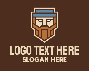 Geometric Beard Man  Logo