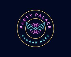 Neon DJ Music logo design