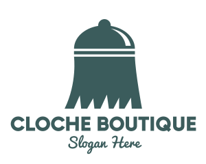 Cloche - Green Cloche Broom logo design