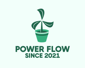 Green Propeller Plant  logo design