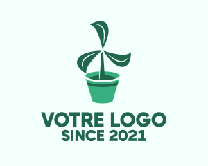 Plant - Green Propeller Plant logo design