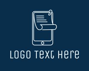Smartphone - Paper Mobile Phone logo design