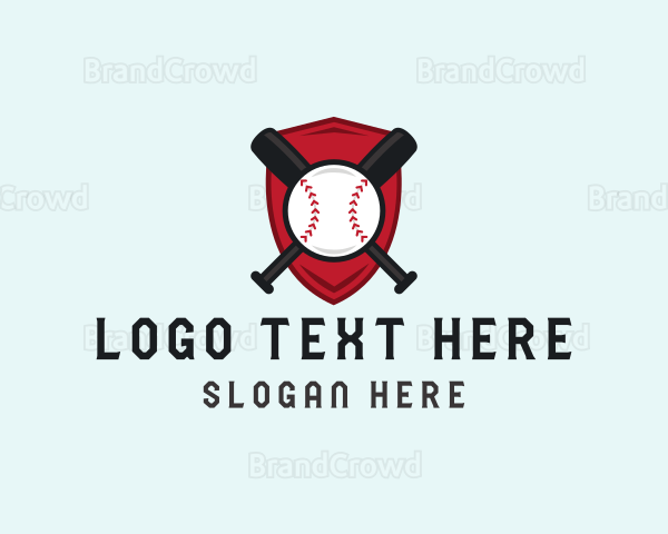 Baseball Slugger Bat Shield Logo