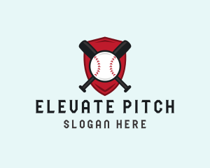 Pitch - Baseball Bat Shield logo design