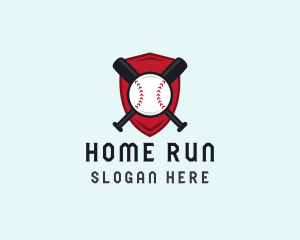 Baseball - Baseball Bat Shield logo design