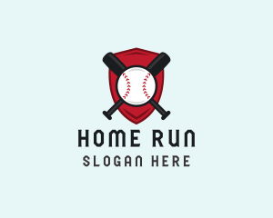 Baseball Slugger Bat Shield  logo design