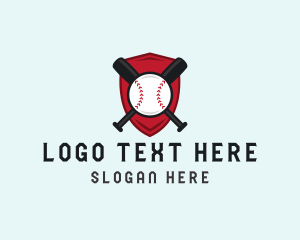 Softball - Baseball Bat Shield logo design