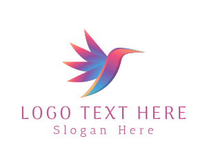 Bird Watching - Gradient Flying Hummingbird logo design