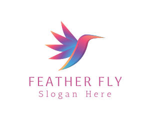 Gradient Flying Hummingbird  logo design