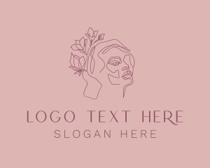 Skincare - Feminine Floral Female Face logo design
