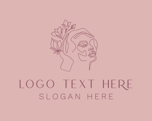 Floral - Feminine Floral Female Face logo design