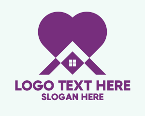 Negative Space - Big Heart House logo design