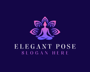 Pose - Lotus Yoga Zen logo design